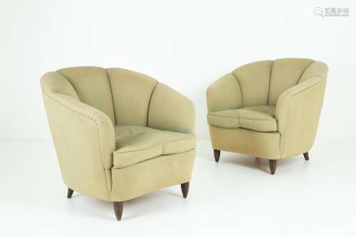 GIO PONTI (Attr.). Pair of armchairs. For CASA & GIARDIN...