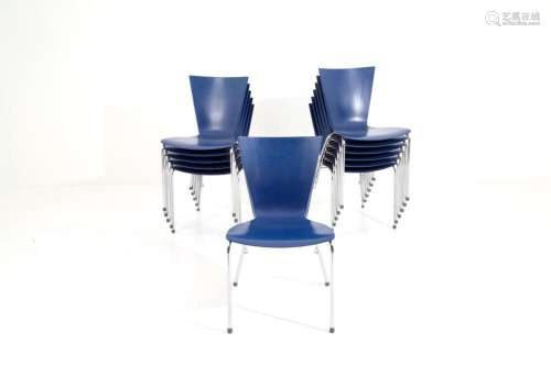 CARLO BARTOLI. Twelve blue chairs. For SEGIS