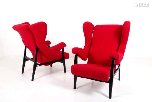 FRANCO ALBINI. Pair of armchairs for ARFLEX