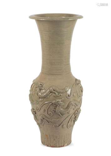 CHINESE LONGQUAN STYLE DRAGON VASE