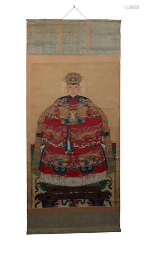 CHINESE ANCESTRAL PORTRAIT SCROLL