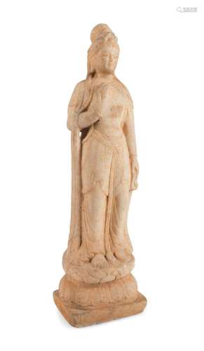 CHINESE CARVED MARBLE QUAN YIN STATUE