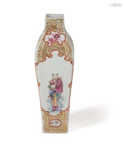 CHINESE EXPORT FAMILLE ROSE & GILT VASE