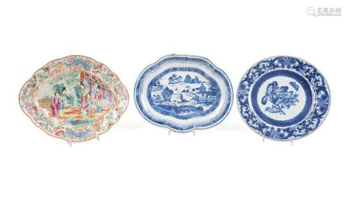 3PCS CHINESE EXPORT TABLEWARE, INCL ROSE MANDARIN