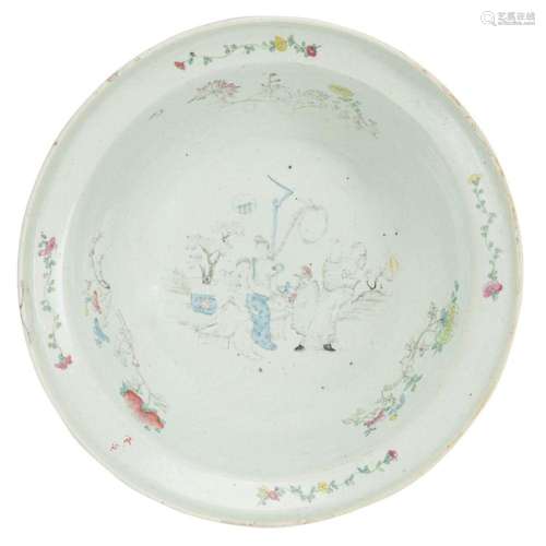 CHINESE FAMILLE ROSE PORCELAIN WASH BASIN