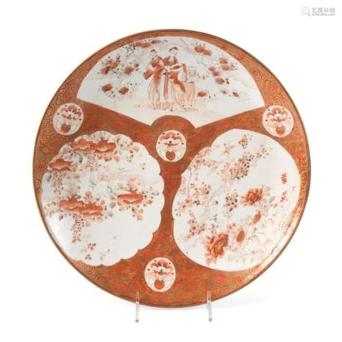 JAPANESE HAND PAINTED KUTANI PORCELAIN CHARGER