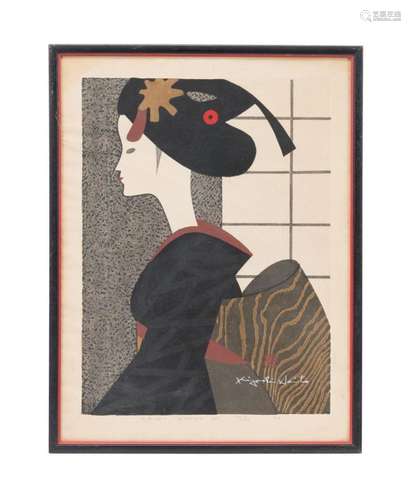 KIYOSHI SAITO, "MAIKO KYOTO (K)" WOODBLOCK PRINT