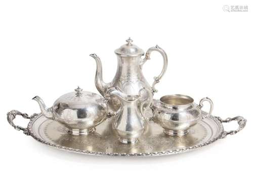 MACRAE STERLING TEA SERVICE W/ ASSOC. PLATE TRAY