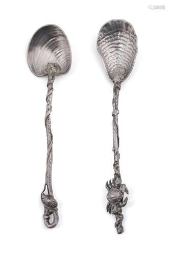 TWO GORHAM STERLING FIVE O'CLOCK SPOONS, 1888