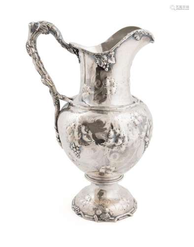 WILLIAM GALE & SON, NY COIN SILVER EWER, 1856