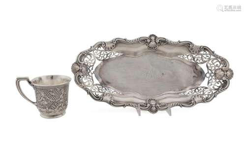 TWO PIECES AMERICAN STERLING SILVER TABLEWARE