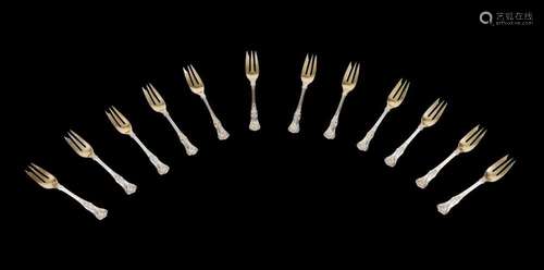 12 TIFFANY & CO ENGLISH KING PATTERN PIE FORKS