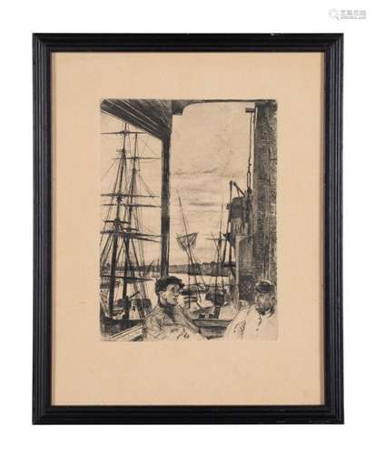 WHISTLER, "ROTHERHITHE" (WAPPING), FRAMED ETCHING