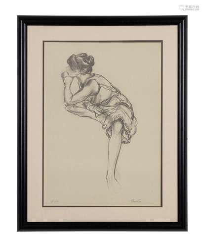 PETER FALK, "WOMAN" A/P LITHOGRAPH, FRAMED