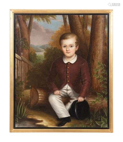 ISAAC KEELEY, PORTRAIT OF A YOUNG BOY, OIL, 1856