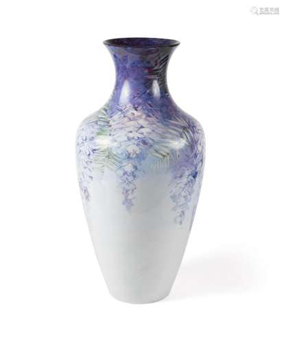 LARGE LENOX PURPLE WISTERIA VASE, 1889-1906