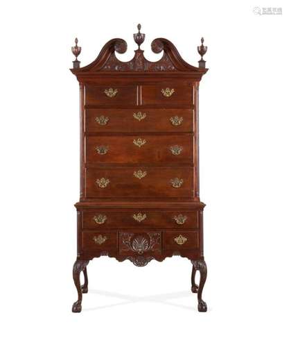 AMERICAN CENTENNIAL MAHOGANY HIGH CHEST OF DRAWERS