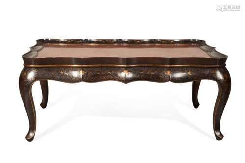 CHINOISERIE BLACK & PARCEL GILT COCKTAIL TABLE