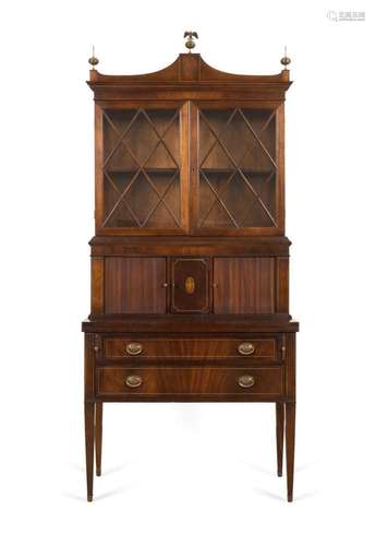 AMERICAN HEPPLEWHITE INLAID SECRETARY DESK