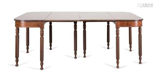 2PC FEDERAL STYLE MAHOGANY DROP LEAF DINING TABLE