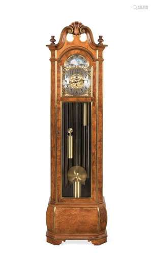 HERSCHEDE MODEL 250 BURL GRANDFATHER CLOCK