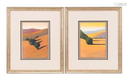 PAIR DAVID SKINNER FRAMED LANDSCAPES O/P