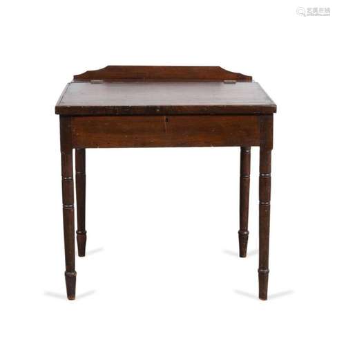 AMERICAN CIVIL WAR LIFT TOP PINE DESK, MID 19TH C.