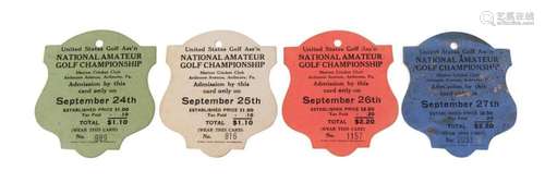 FOUR U. S. GOLF ASSOCIATION AMATEUR TICKETS, 1924