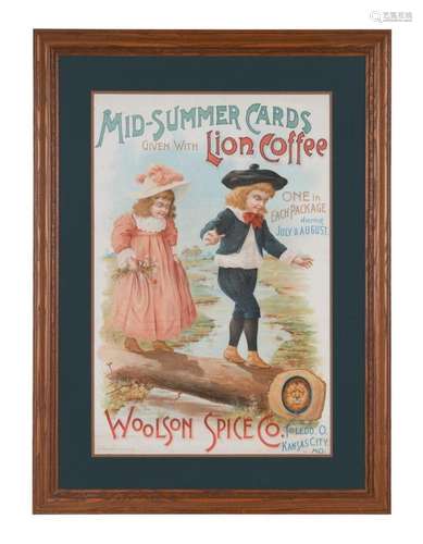 WOOLSON SPICE CO. & LION COFFEE ADVERTISING POSTER