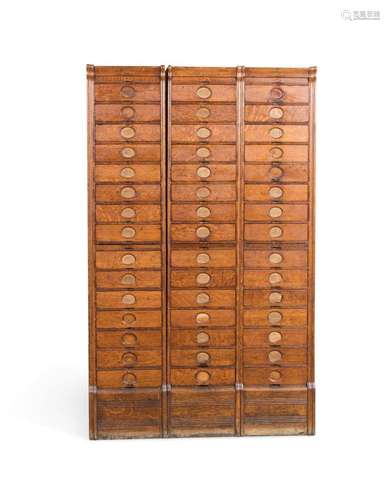 THREE 19TH / E. 20TH C. AMBERG OAK FILING CABINETS