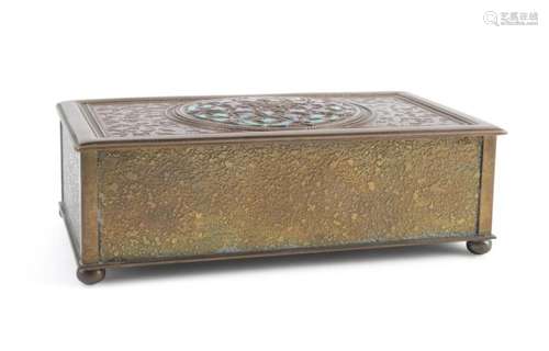 L. C. TIFFANY FURNACES GILT BRONZE & ENAMEL HUMIDOR