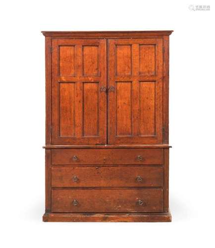 ENGLISH CHILD'S OAK STEP BACK CUPBOARD