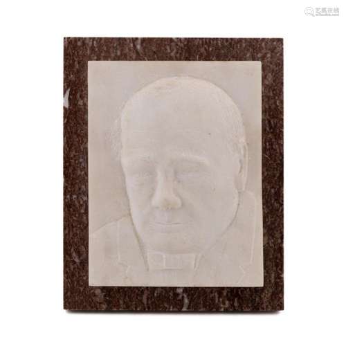 J. K. WATT, MARBLE PLAQUE OF WINSTON CHURCHILL