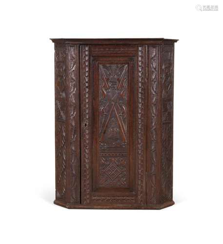 ENGLISH RENAISSANCE STYLE HANGING CABINET, C. 1790