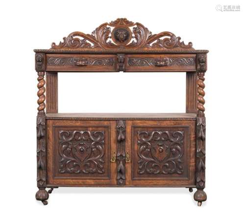 19TH C. ENGLISH RENAISSANCE REVIVAL OAK SERVER