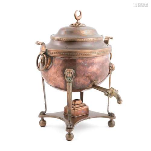 REGENCY EGYPTIAN REVIVAL COPPER SAMOVAR, C. 1820