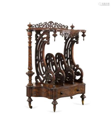 19TH C. ENGLISH VICTORIAN ROSEWOOD CANTERBURY