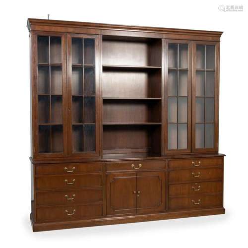 KITTINGER EXECUTIVE MAHOGANY CREDENZA BOOKCASE