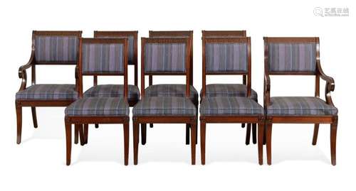 EIGHT BAKER REGENCY STYLE MAHOGANY DINING CHAIRS