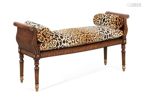 JOHN-RICHARD PARCEL GILT LEOPARD CUSHION BENCH