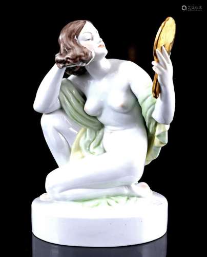 Porcelain sculpture of a woman