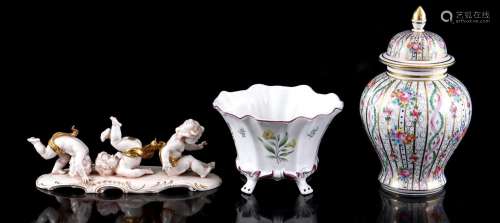 Porcelain sculpture and vases