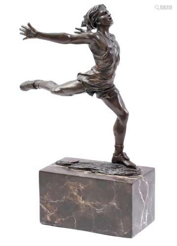 Bronze sculpture of a dancing man