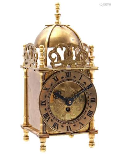 Brass lantern table clock