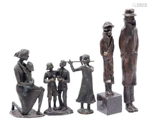 5 bronze figurines