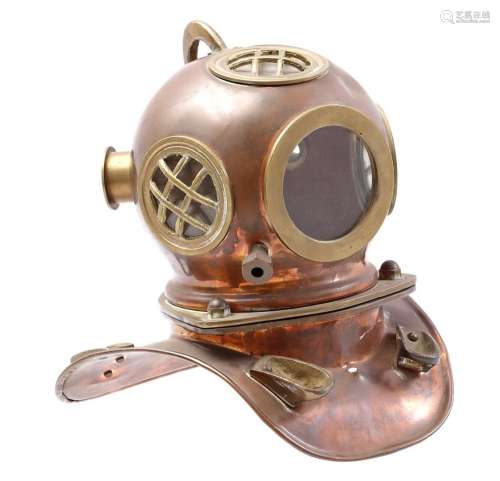 Copper diving helmet