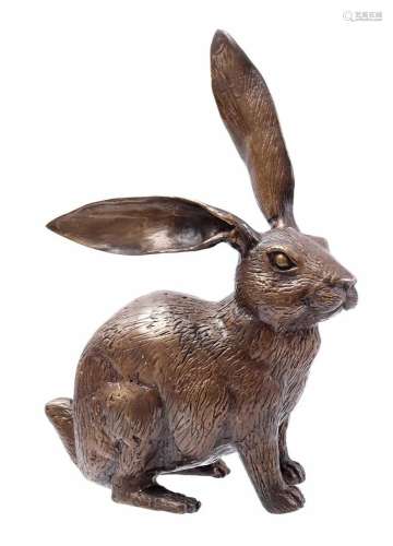 Bronze sculpture of a rabbit or hare