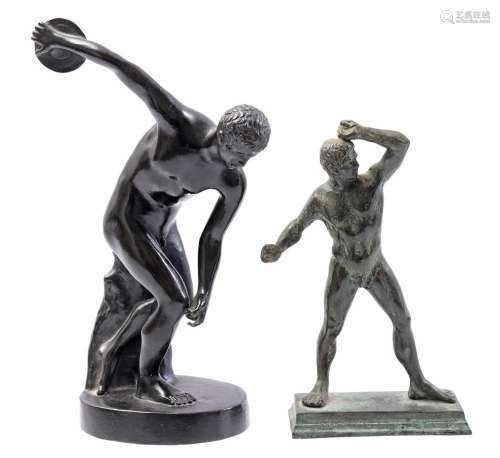 2 bronze statues