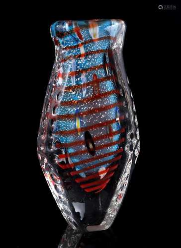 Multicolored glass decorative vase