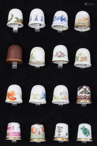 16 porcelain thimbles